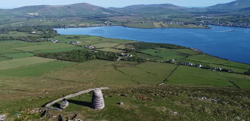 Eask Tower and the Dingle Peninsula coastline